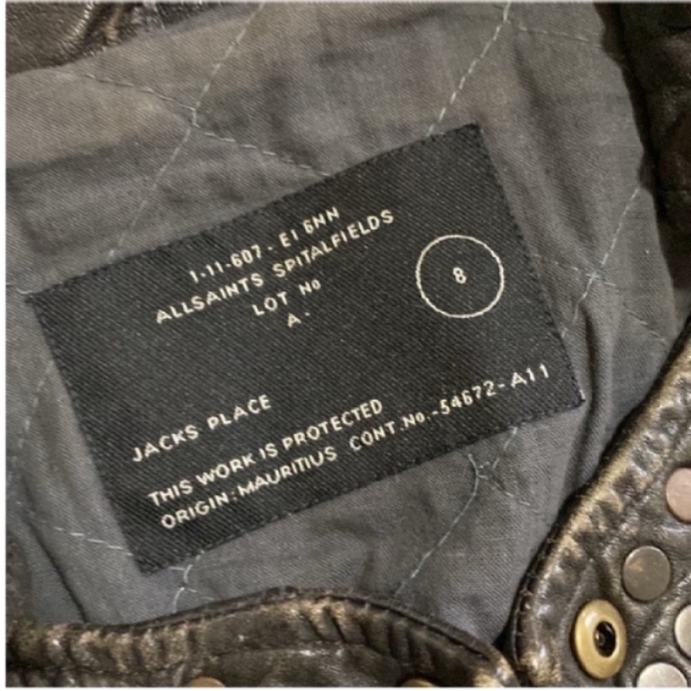 All saints leather jacket - Picture 4 of 12